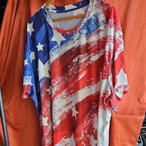 Amazon Women's Short Sleeve Tee - Red, White, and Blue